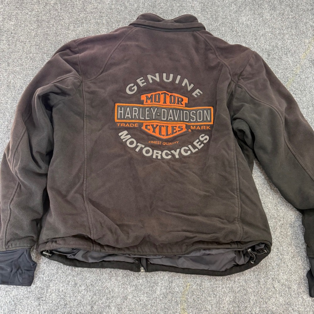 Harley-Davidson Riding Gear Fleece Jacket Embroidered Logo Black Size XL